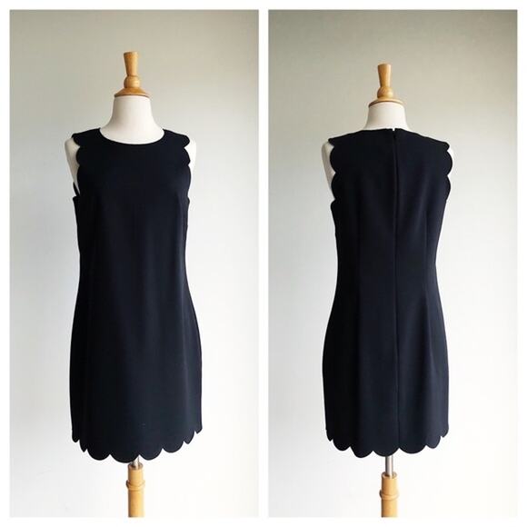 J. Crew 2 Necco Scalloped Shift Dress Black - Picture 8 of 10
